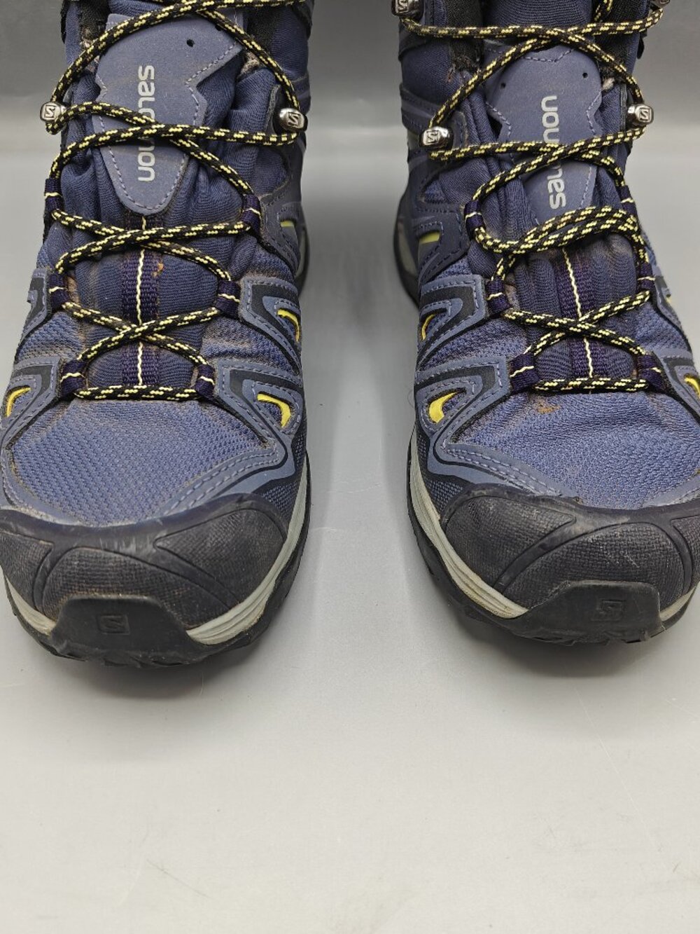 Salomon X Ultra 3 Mid GTX Boots Women’s 8 Blue / Lime Waterproof Hike Snow - Picture 3 of 12